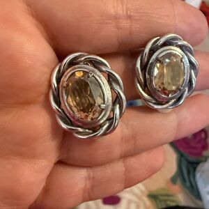 Elegant Silver and Gold-Toned Earrings